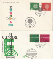 E 733) BRD 1970,1971 Mi#620-621,675-676 FDC: EUROPA CEPT Flechtwerk Als Sonne, Kette Für Brüderlichkeit - 1971