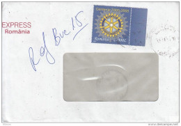 ROMANIA 1 Stamp On Circulated Cover ROTARY CLUB - Registered Shipping! - Brieven En Documenten