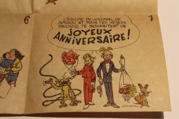 RARE !! SPIROU ET FANTASIO ( ROBBEDOES FRANQUIN ) - AFFICHE HISTOIRE " JOYEUX ANNIVERSAIRE " ( ANNEES 60 ) - Plakate & Offsets