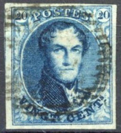 [O SUP] N° 4, 20c Bleu, Marges énormes. Effigie Parfaitement Dégagée - LUXE - Cote: 70€ - 1851-1857 Medallions (6/8)
