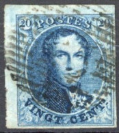 [O SUP] N° 4a, 20c Bleu Terne, Grandes Marges Et Coin De Feuille ! - Effigie Dégagée. Signé Corneille. LUXE - 1851-1857 Medaglioni (6/8)