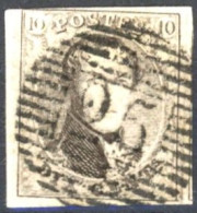 [O SUP] N° 6A (Pl. IVA), Bien Margé, Voisin Et Petit Bdf (lettre ES En Filigrane) - TB Obl 'P25' Charleroi - 1851-1857 Medallions (6/8)