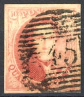 [O SUP] N° 8A, 40c Rouge-carmin, Belles Marges - TB Obl Centrale 'P45', Signé John Brys. Superbe - Cote: 120€ - 1851-1857 Medaillen (6/8)