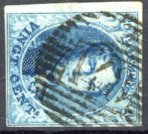 [O SUP] N° 11, 20c Bleu, Belles Marges - TB Obl 'P148' Walourt, Coba +8 €. Superbe - 1858-1862 Medallions (9/12)