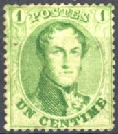 [(*) TB] N° 13Ba, 1c Vert Pâle - Excellent Centrage - Cote: 100€ - 1863-1864 Médaillons (13/16)