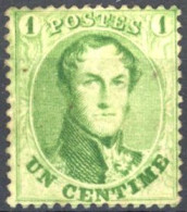 [(*) TB] N° 13Ba, 1c Vert Pâle - Excellent Centrage - Cote: 100€ - 1863-1864 Medaillen (13/16)