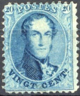 [* SUP] N° 15A-cu, 20c Bleu, Pleine Gomme Originale Avec Légère Trace - Curiosité : Griffe Sous L'œil Gauche. Superbe -  - 1863-1864 Medaglioni (13/16)