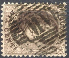 [O SUP] N° 14, 10c Brun, Bon Centrage  - Obl Centrale Ambulant 'M.V', Coba +40 € - 1863-1864 Medallions (13/16)