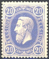 [** SUP] N° 31, 20c Bleu, Bon Centrage (non Compté) - Fraîcheur Postale. LUXE - Cote: 525€ - 1869-1883 Leopold II