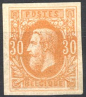 [* SUP] N° 33, 30c Ocre-rouge, Non Dentelé, Signé Grubben - LUXE - Cote: 210€ - 1869-1883 Leopold II.