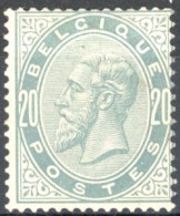 [* SUP] N° 39, 20c Gris Perle, Légère Trace - Grande Fraîcheur - Cote: 260€ - 1869-1883 Leopoldo II