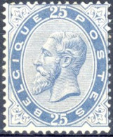 [* SUP] N° 40, 25c Bleu Terne, Joli Centrage (non Compté) - Grande Fraîcheur - Cote: 740€ - 1869-1883 Leopoldo II