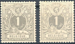 [** SUP] N° 43+43a, 1c Gris, Les 2 Nuances Avec Excellent Centrage - LUXE - Cote: 73€ - 1884-1891 Leopold II