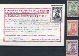 [** SUP] N° 126/28, 'Mérode', Fraîcheur Postale - Certificat Photo Willy Balasse - Cote: 250€ - 1914-1915 Croix-Rouge