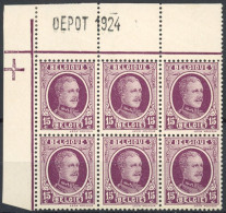 [**/* TB] N° 195, Bloc De 6 - DEPOT 1924 - 1922-1927 Houyoux