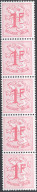 [** SUP] R8, 1F Rouge En Bande De 5 - Avec Numéro - Cote: 130€ - Coil Stamps