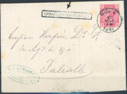 [Document SUP] N° 38 Sur TB LAC Obl Ambulant 'Midi 6' Du 12 NOVE 1884 Vers Falisolle. Griffe Encarée 'GOSSELIES-COURCELL - 1883 Leopold II.