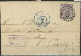 [Document SUP] N° 41 Seul Sur LAC De Verviers (Sation)  Le 22 Juillet 1885 Vers Paris. Rare Et Superbe - 1883 Léopold II