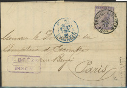 [Document SUP] N° 41 Seul Sur LAC De Verviers (Sation)  Le 22 Juillet 1885 Vers Paris. Rare Et Superbe - 1883 Leopold II