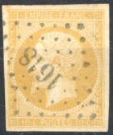 [O SUP] N° 13A, 10c Nuance Jaune TB Margé Et Superbe Obl 'PC1618' Laigle - 1853-1860 Napoléon III.