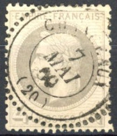 [O SUP] N° 27B, 4c Gris Type II - Superbe Obl Centrale - Cote: 90€ - 1863-1870 Napoleon III Gelauwerd