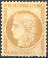 [(*) B/TB] N° 36, 10c Bistre-jaune - Point Clair En Bas Sinon Superbe - Cote: 300€ - 1870 Siege Of Paris