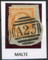 [O SUP] N° 38, Obl Concours étrangère - 'A25' (Malte). Rare - 1870 Beleg Van Parijs
