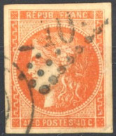 [O SUP] N° 48, 40c Orange Grandes Marges Régulières Et Signé Brun - Cote: 160€ - 1870 Emisión De Bordeaux