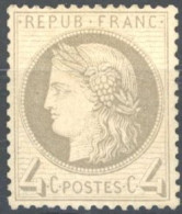 [* SUP] N° 52, 4c Gris, Excellent Centrage - Très Frais - Cote: 500€ - 1871-1875 Ceres