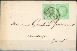 [Document SUP] N° 53, Paire Sur TB Enveloppe De Millau Du 14 Janvier 1873 - 1871-1875 Ceres