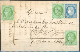 [Document SUP] N° 53(3x)+60 Sur Superbe Lettre Avec Contenu De Pont Royal, Le 2 Mai 1873 - 1871-1875 Cérès