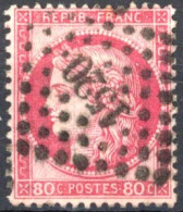 [O SUP] N° 57, 80c Rose, Excellent Centrage - Superbe Obl 'PC1520' Hierson - 1871-1875 Cérès