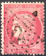 [O SUP] N° 57, 80c Rose - Superbe Obl '22' étoile - 1871-1875 Cérès