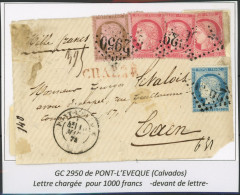 [Document TB] N° 57 (3x)+54+60 Sur Devant De Lettre (voir Descriptif) - 1871-1875 Cérès