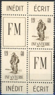 [** SUP] Franchise : N° 10A, Infanterie, Bloc De Deux Paires Avec Vignettes Et Bdf Inscriptions - Cote: 32€ - Military Postage Stamps