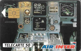 CARTE-PRIVEE-1989-D216a-GemA-AIR INTER1 R°  Laqué-V°Série 394-Utilisé-TBE/LUXE - Telefoonkaarten Voor Particulieren