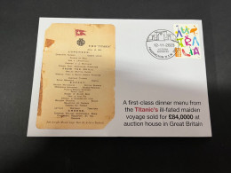 16-11-2023 (2 V 23) 1RMS Titanic 1st Class Menu Sold In UK Auction At Record Price (12-11-2023) - Altri (Mare)