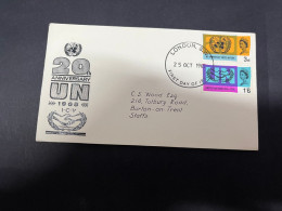 16-11-2023 (2 V 23 A) UK FDC - (2 Covers) 1965 - United Nations 20th Anniversary + 1969 - ILO - 1952-1971 Pre-Decimal Issues