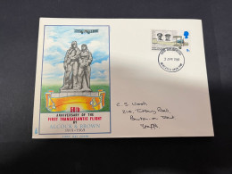 16-11-2023 (2 V 23 A) UK FDC - (2 Covers) 1969 - Ghandi Centenary + 1st Transatlantic Flight 50th Anniversary - 1952-1971 Pre-Decimal Issues