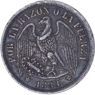 Chili-République- 1 Peso 1883 Santiago - Chili