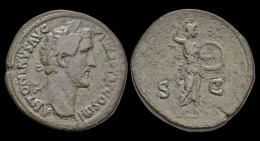 Antoninus Pius AE Sestertius Minerva Advancing Right - Les Antonins (96 à 192)