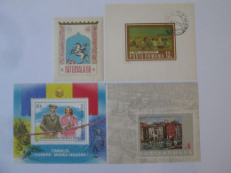 Lot Roumain De 4 Blocs De Timbres,voir Les Photos/Romanian Lot Of 4 Stamps Block,see The Pictures - Gebraucht