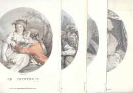 Les 4 Saisons Printemps Eté Automne Hiver De Lavrince Del - Gravures Lithographie - Vidal Graveur - Other & Unclassified