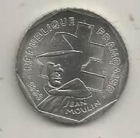 Monnaie, République Française, 1993, 2, Deux Francs JEAN MOULIN, 2 Scans - 2 Francs