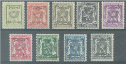 BELGIUM - I-VII-1945 30-VI-1946 - MNH/**  - STAATSWAPPEN PETIT SCEAU DE L'ETAT -  COB PRE538-546 - Lot 25922 - Sobreimpresos 1936-51 (Sello Pequeno)