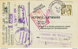 590/30 - Carte Caisse D' Epargne TP Cérès CHIMAY 1934 - Verso Cachet MOMIGNIES Administration Communale - 1932 Ceres En Mercurius