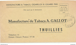 458/30 - Belgique TABAC - Bon De Commande En P.P. Destinataire STAVELOT 1951 Vers Les Tabacs Gallot à THUILLIES - Tabak