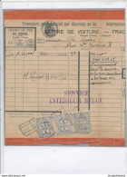 606/29 -- Timbres Fiscaux DOUANE KORTRIJK 1925 S/ Lettre De Voiture De GIVET Par Chemins De Fer Du Nord - Documents