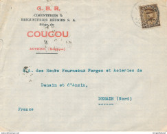 367/29 - Enveloppe TP Képi ANTOING 1934 Vers DENAIN  - Entete Cimenteries Briqueteries Réunies , C.B.R. Siège Du COUCOU - 1931-1934 Képi