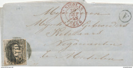 775/28 - Lettre TP Médaillon 10 C ST NICOLAS 1856 Vers MECHELEN - Boite Rurale V De ST GILLIS - Landelijks Post